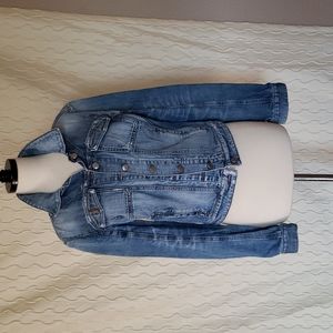 Vintage Levi’s Trucker Buttons Up Denim Jacket Distressed Size Small